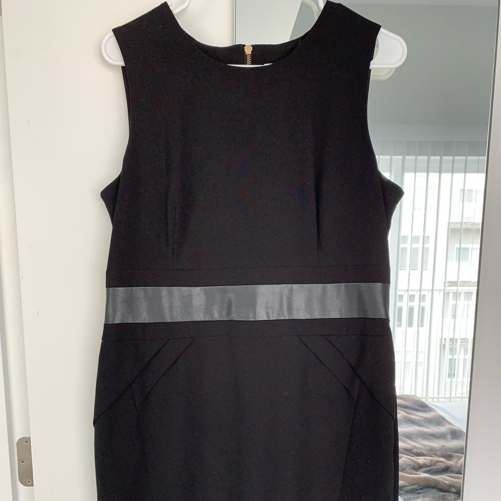 Calvin Klein sleeveless black shift dress